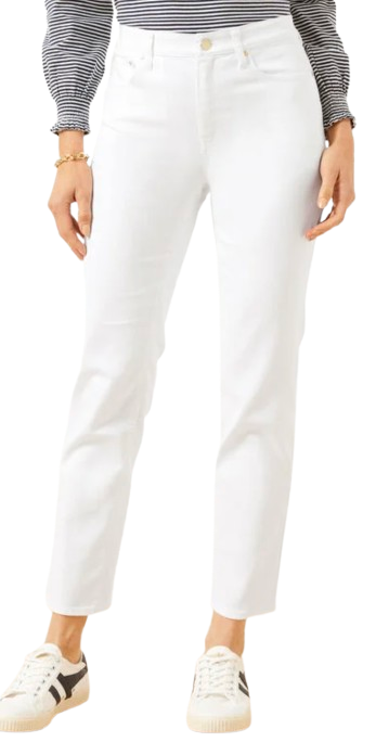 Talbots Slim Straight Ankle Jean – White