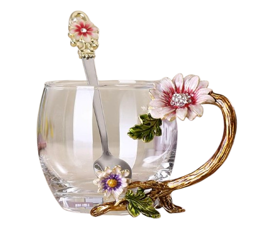 Amazon Sunflower Crystal Glass Tea Cup