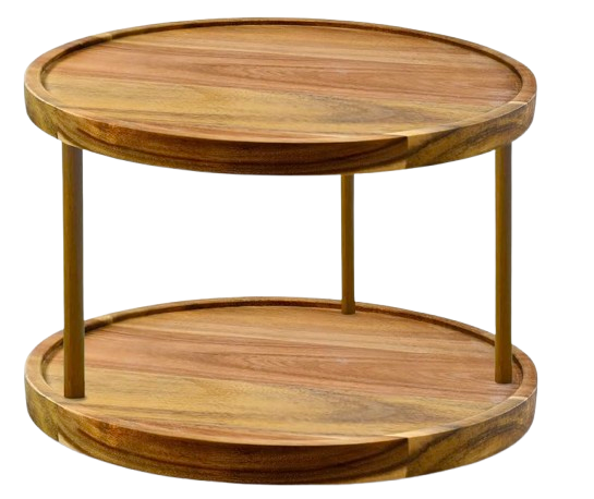 Two Tier Acacia Wood Lazy Susan