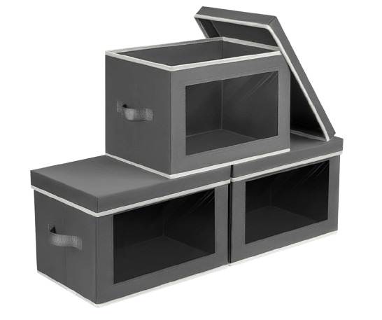 Fabric Clear Front Storage Boxes