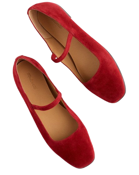 Madewell Greta Ballet Flat – Ruby Port Suede