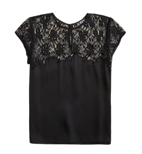 J.Crew Satin and Lace Top