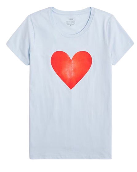 J.Crew Factory Watercolor Heart Tee