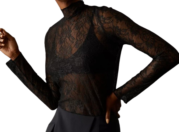 Anthropologie Lace Layering Turtleneck
