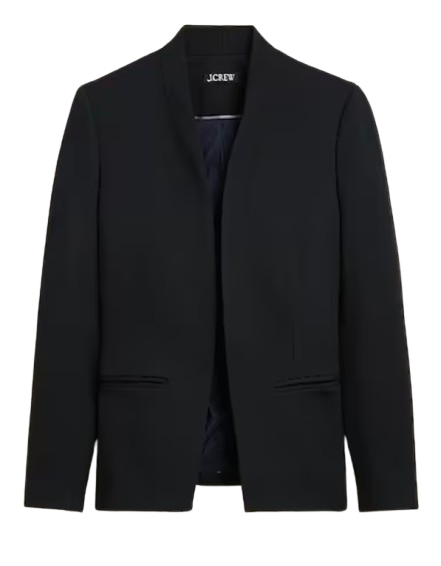 J.Crew Petite Going-Out Blazer in Stretch Twill – Black
