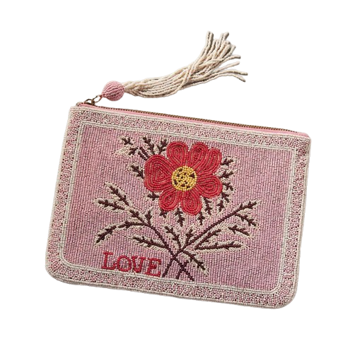Anthropologie Beaded flat pouch