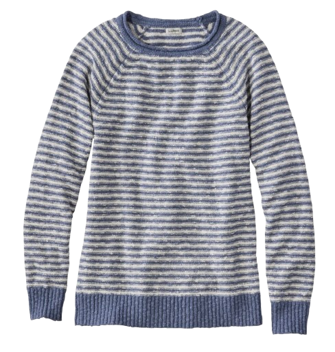 L.L.Bean Midweight Cotton Slub Rollneck Sweater – Striped
