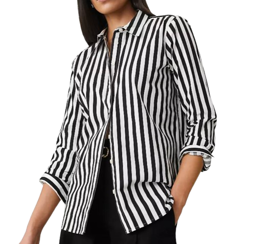 Ann Taylor Striped Button Down