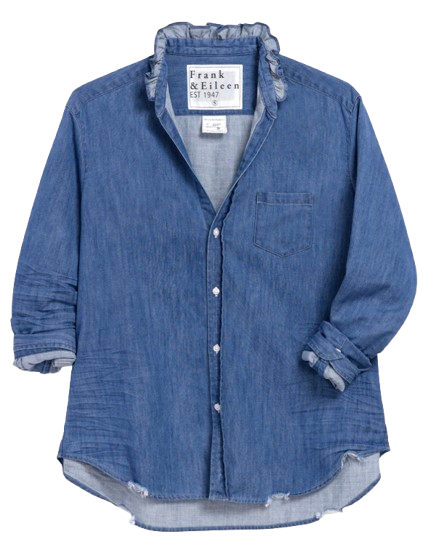 Frank & Eileen Ruffle Collar Button-Up Shirt