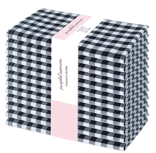 Black and White Gingham Napkins