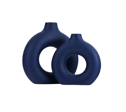 Blue Ceramic Vases (Set of 2), Pantone's 2025 top colors
