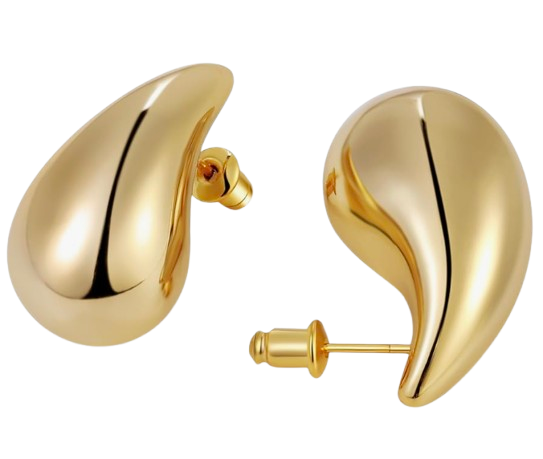 Gold Teardrop Post Earrings