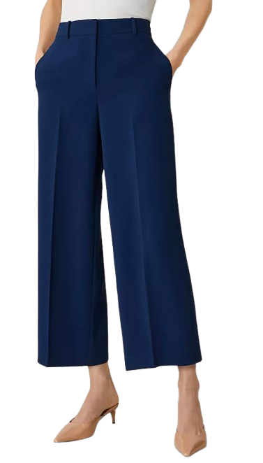 Ann Taylor Petite Wide Leg Crop Pant in Fluid Crepe