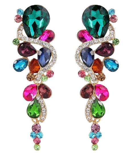 Multi-Color Crystal Chandelier Earrings