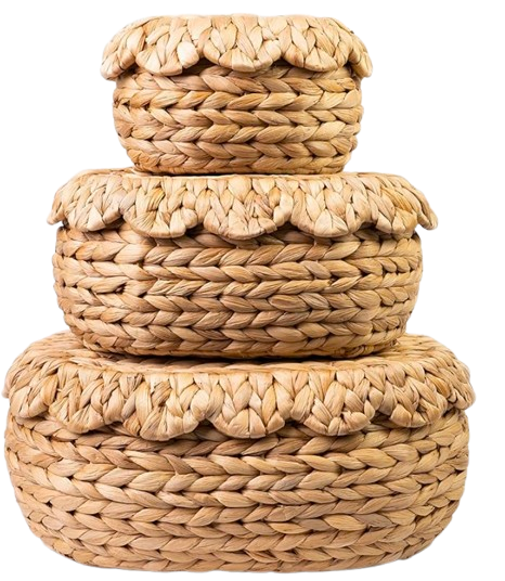 Water Hyacinth Scalloped Box Set