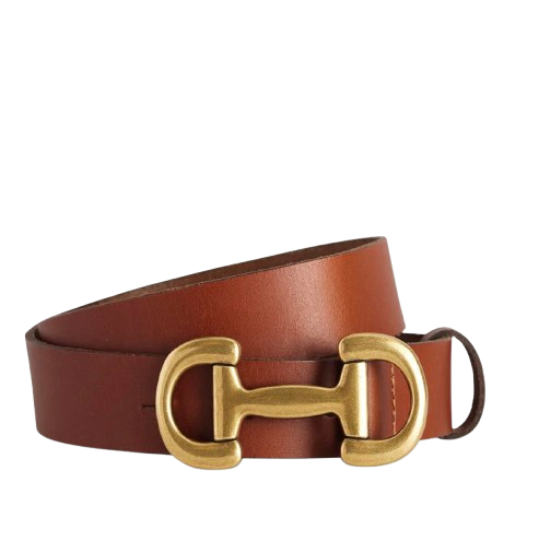 Iris Gold Clasp Leather Belt