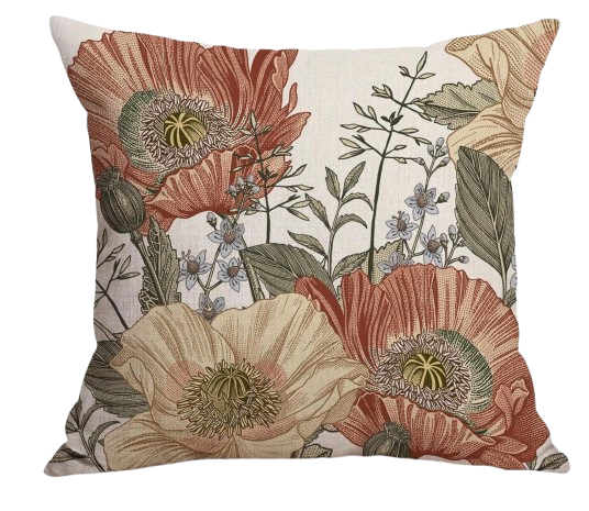 Vintage Flower Print Throw Pillow Covers