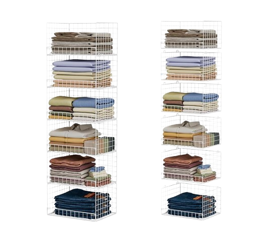6-Tier Stackable Closet Organizers and Storage Shelves