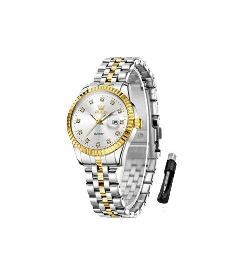 OLEVS Two-Tone Diamond Watch