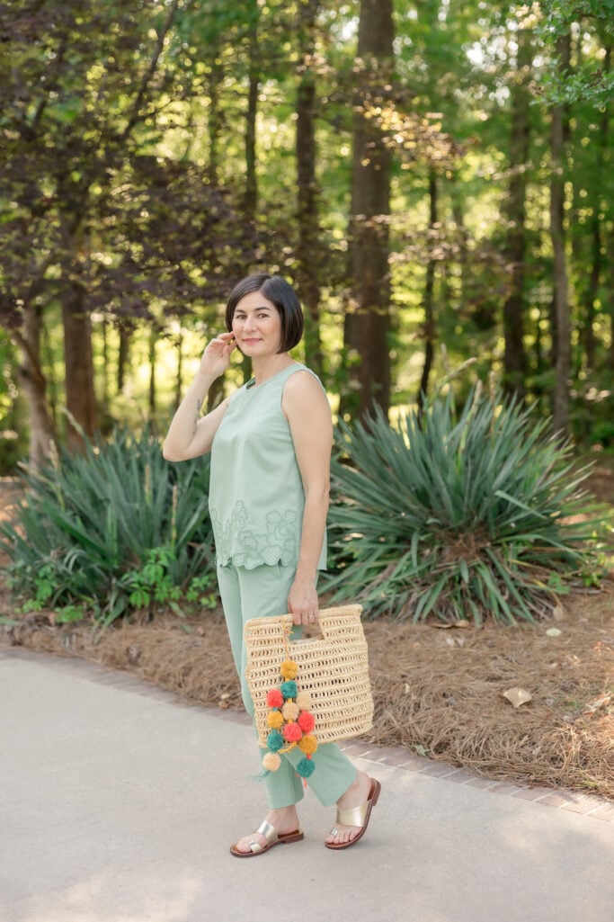 Accessories, Chinos, Linen, Spring, Summer, Woven Straw Bag, Style Tip