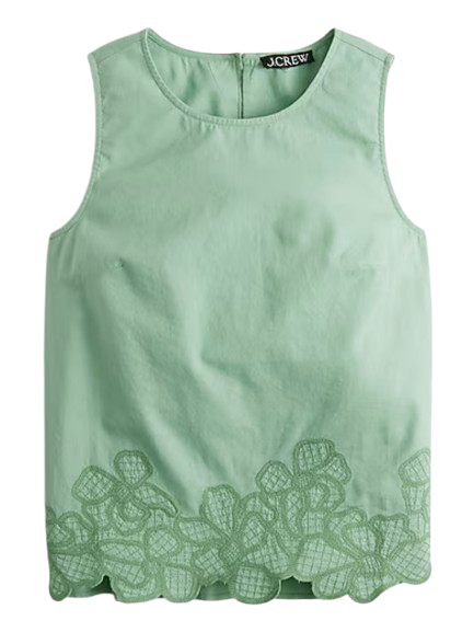 J.Crew Factory Embroidered Trim Shell