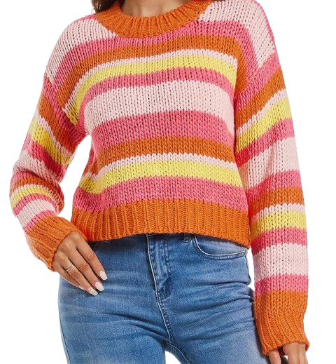 Colorblock Cropped Sweater