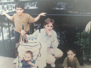 Beth Djalali with three sons during early motherhood, part of her personal style evolution