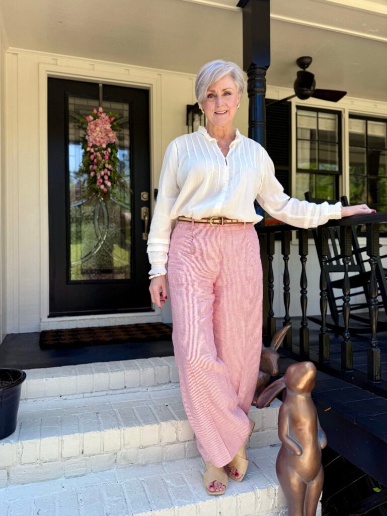 sleeveless tops, summer blazer, matching magic, wide-leg trousers