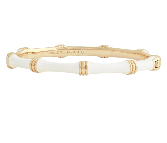 Annabel Aram Enameled Bamboo Hinged Bangle