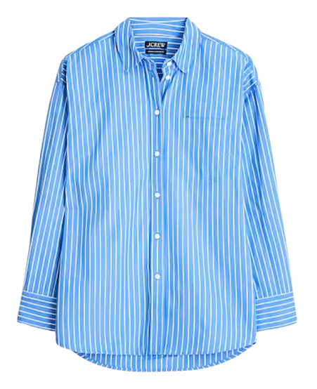 J.Crew Blue Striped Oversized Shirt