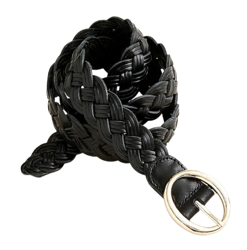 Braided Leather Belt – Black