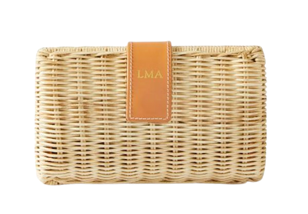 Mark & Graham Wicker and Leather Clutch