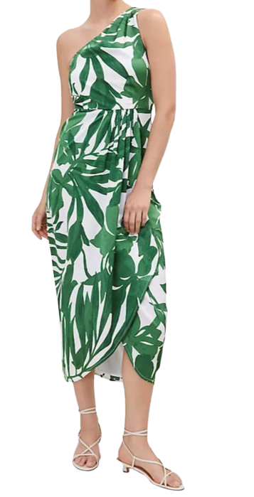 Ann Taylor One-Shoulder Midi Dress