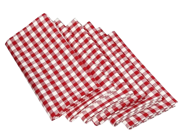 Red and White Gingham Cloth Napkins