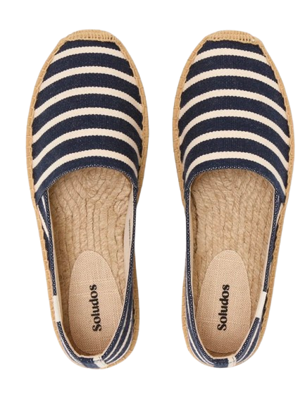 Soludos Navy Striped Espadrilles