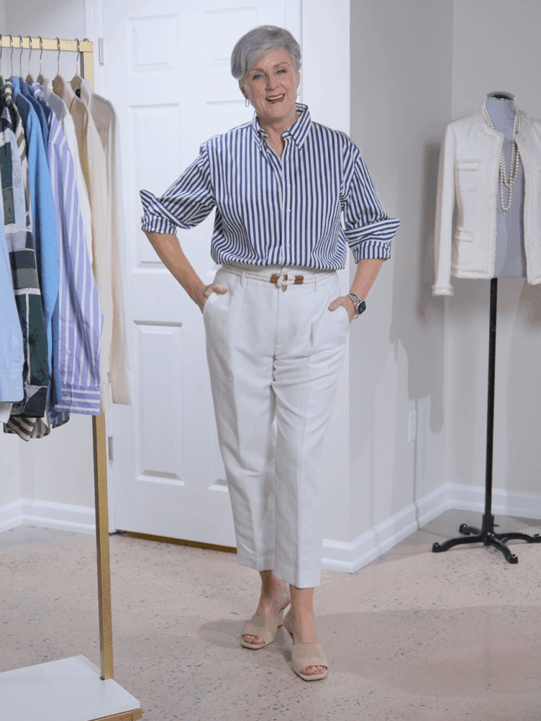 Linen, Cotton, Poplin, French Tuck, Untucked, Casual Fashion, Summer Looks, Pulled Together Look