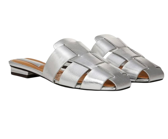 Franco Sarto Silver Fisherman Mule Sandal