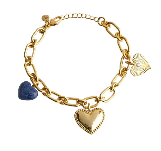 Madewell Lapis Heart Charm Bracelet