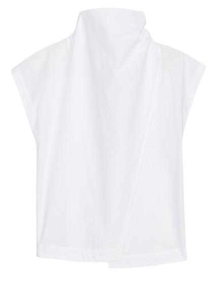 Banana Republic Cotton Cowl-Neck Poplin Shirt