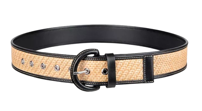 Cole Haan Leather & Raffia Belt