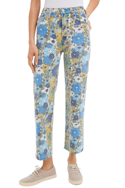 Mother Jeans in Dirtbike Flowers