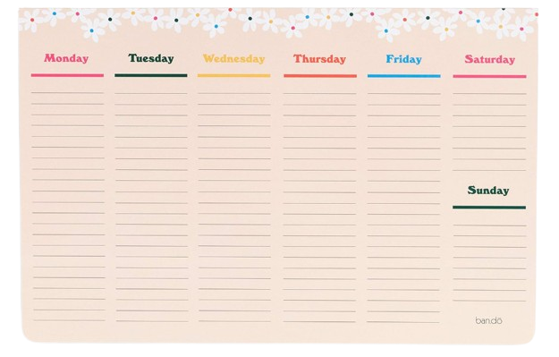 Weekly Desk Pad Organizer