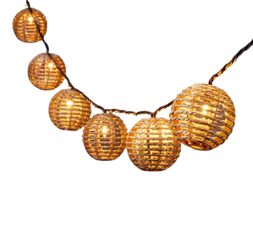 Rattan Lantern String Lights