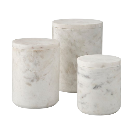 Williams Sonoma Marble Cannisters for coffee bar