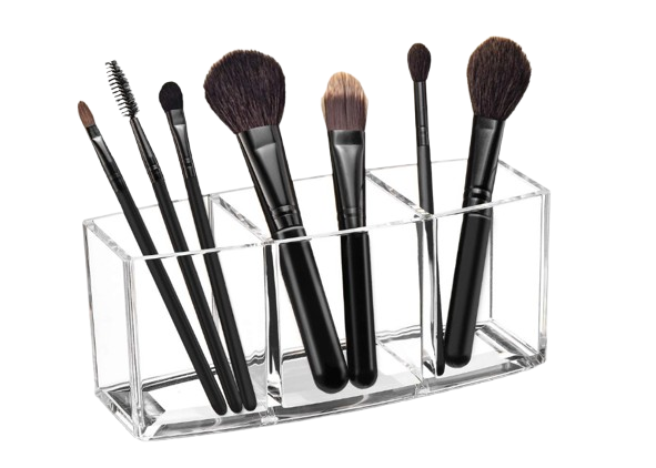 Clear Acrylic Brush Organizer (3-slot)