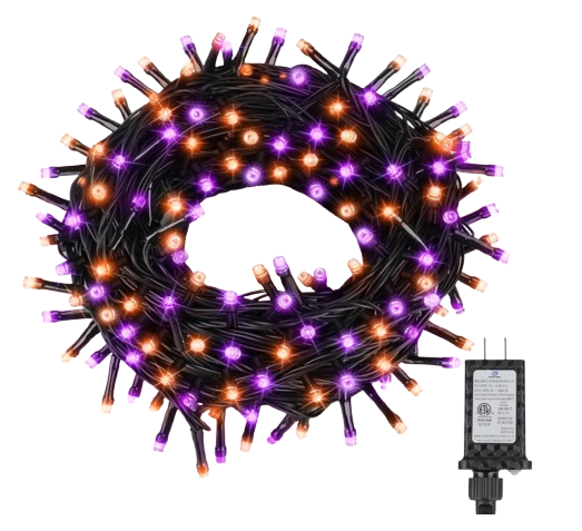100 Orange & Purple LED String Lights