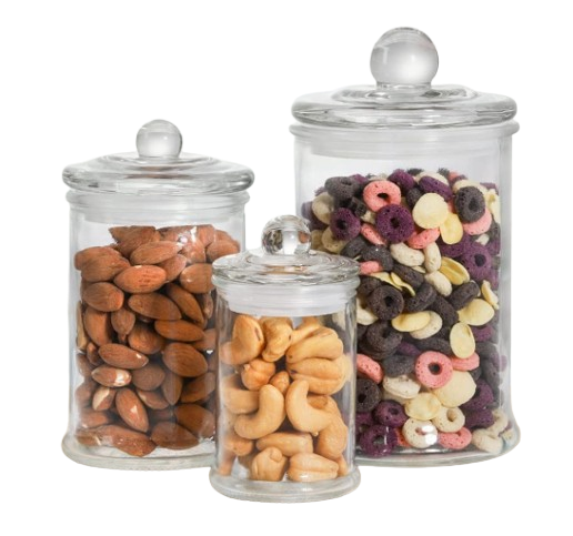 Glass Apothecary Jars (Set of 3)