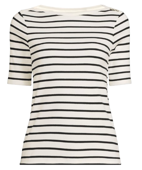 Lands’ End Striped Boatneck Tee
