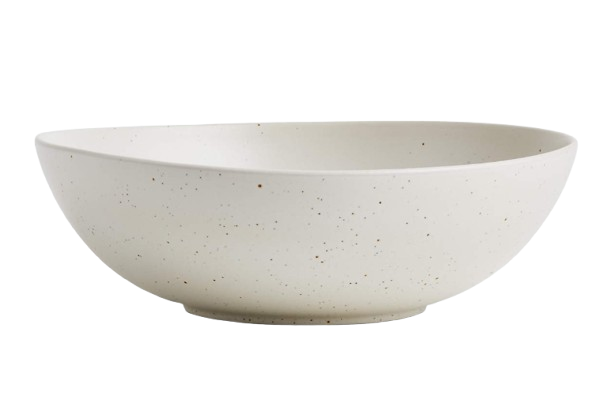 speckled stoneware serving bowl