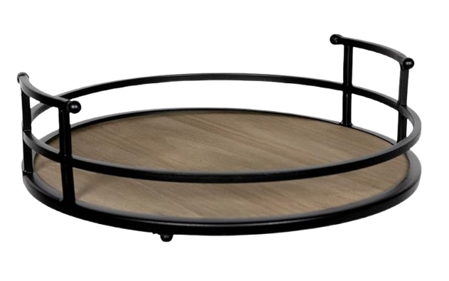 Stratton Home Wood & Metal Tray
